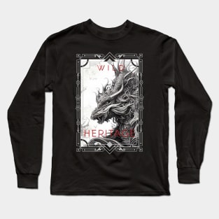 Dragon Legend Wild Nature Illustration Line Epic Illustration Line Art Long Sleeve T-Shirt